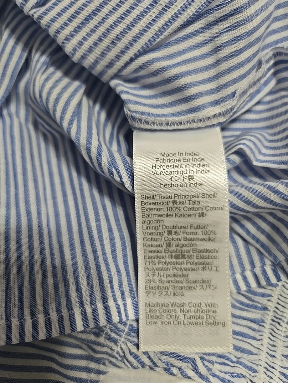 Nwt J. Crew Factory  100% Cotton Smocked Tank Top  Blue Stripe